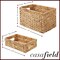 Casafield Set of 2 Water Hyacinth Storage Baskets with Handles - Woven Organizers for Bathroom, Laundry, Pantry, Office, Shelves
